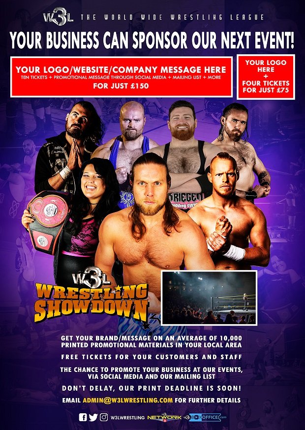 W3Lwrestling's tweet photo. Do you know a business that would love to get in on the action? SPONSORSHIPS AVAILABLE!
Deadline for some of our events is approaching. Dunblane, Penicuik, Buckhaven and Galashiels already announced.
Email - sales@W3LWrestling.com
Details - https://t.co/34g1W5i619

Please RT &amp; @ https://t.co/oAmGQ2ROIX