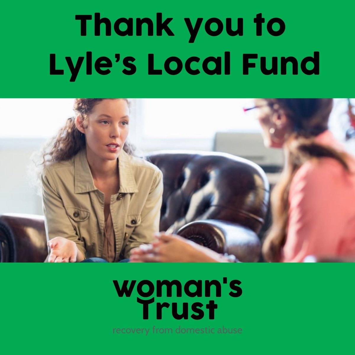We're delighted that we have been successful in the #LylesLocalFund award from @TateLyleSugars The award will go directly to provide specialist counselling for women who have experienced #DomesticAbuse #mentalhealth #womanstrust