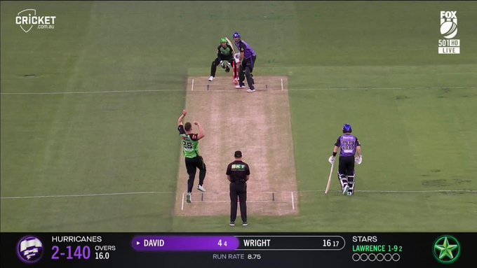 Enormous hit by Tim David! ⚡️ 📹 Credits: Twitter/BBL