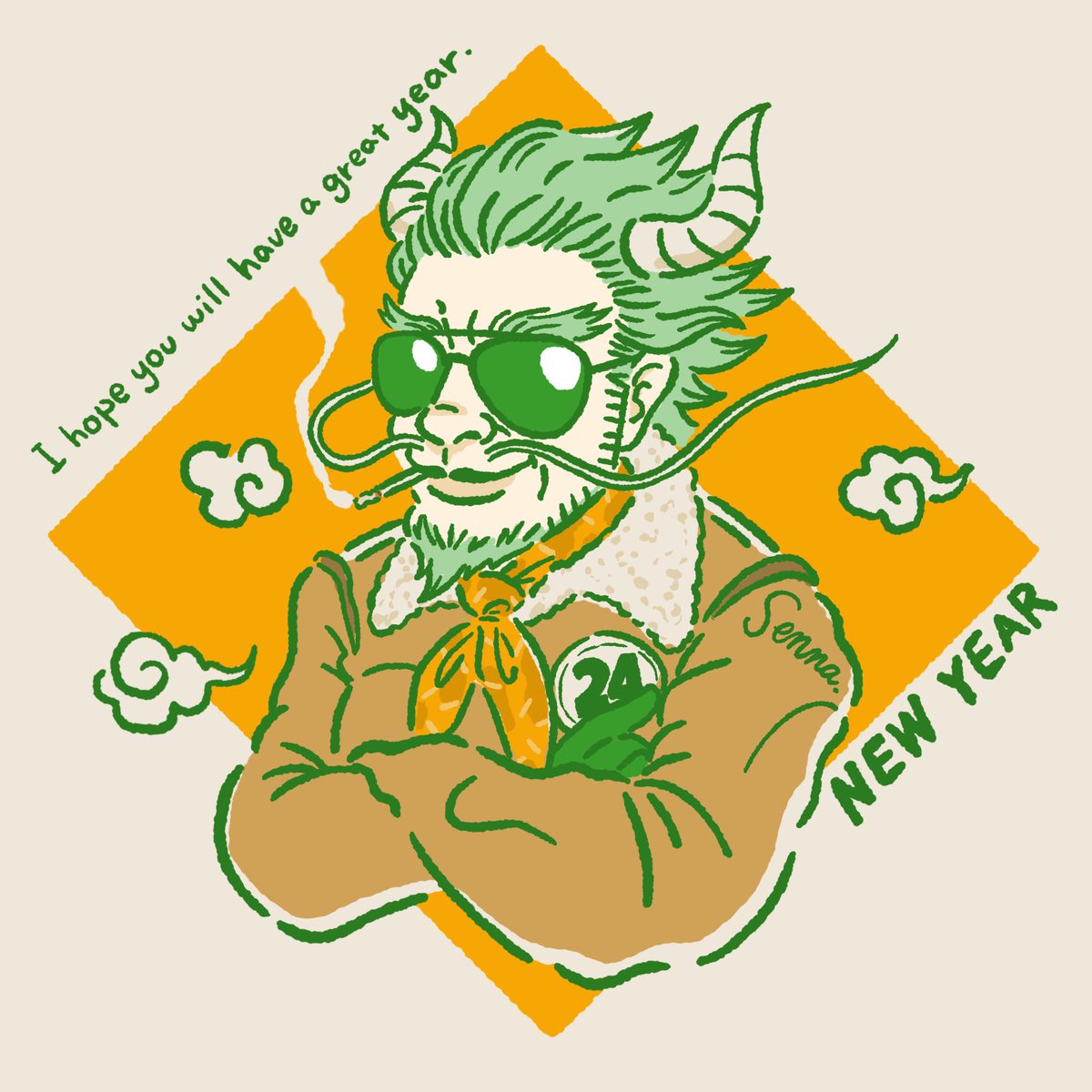 senna_009's tweet photo. 今更だよね！2024年もよろしくおねがいします！

#illustration https://t.co/G4FaaejYVo