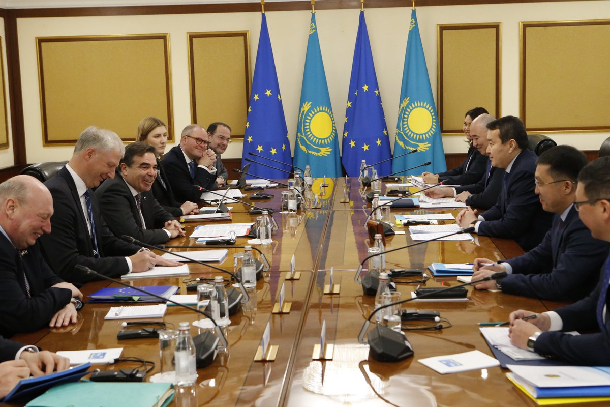 EUinKazakhstan's tweet image. Delegation of the @EU_Commission, led by Vice President @MargSchinas, is touring #CentralAsia with an official visit. #Kazakhstan became an initial destination on this regional tour.