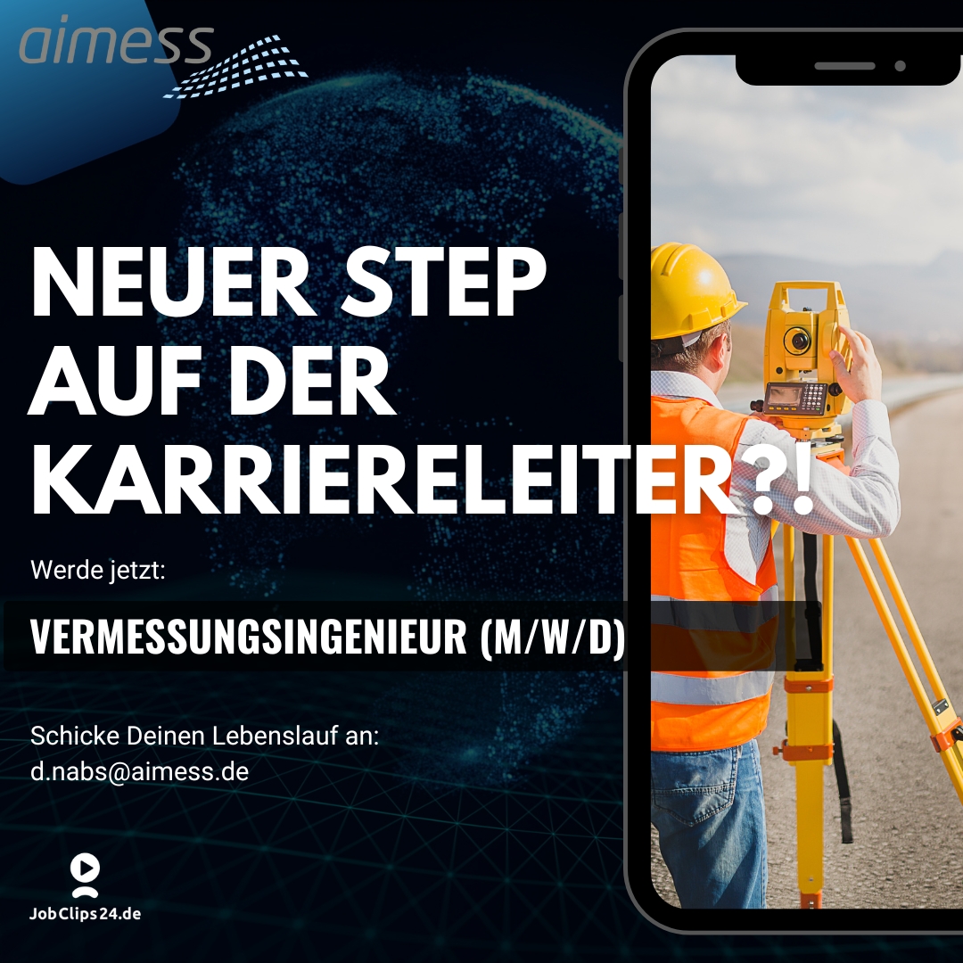 jobclips24's tweet photo. Dein neues Job-Glück 2024!
Setze jetzt als Vermessungsingenieur (m/w/d) neue Job-Maßstäbe! 💥 

Vermessungstechnik, Maschinenbau – Genau Dein Ding?

Bewirb Dich jetzt &amp; sende Deinen Lebenslauf an: d.nabs@aimess.de  

🌐 Oder bewirb Dich online: https://t.co/XNdbqEkPR9

 #job #new https://t.co/aV6GM7w05J