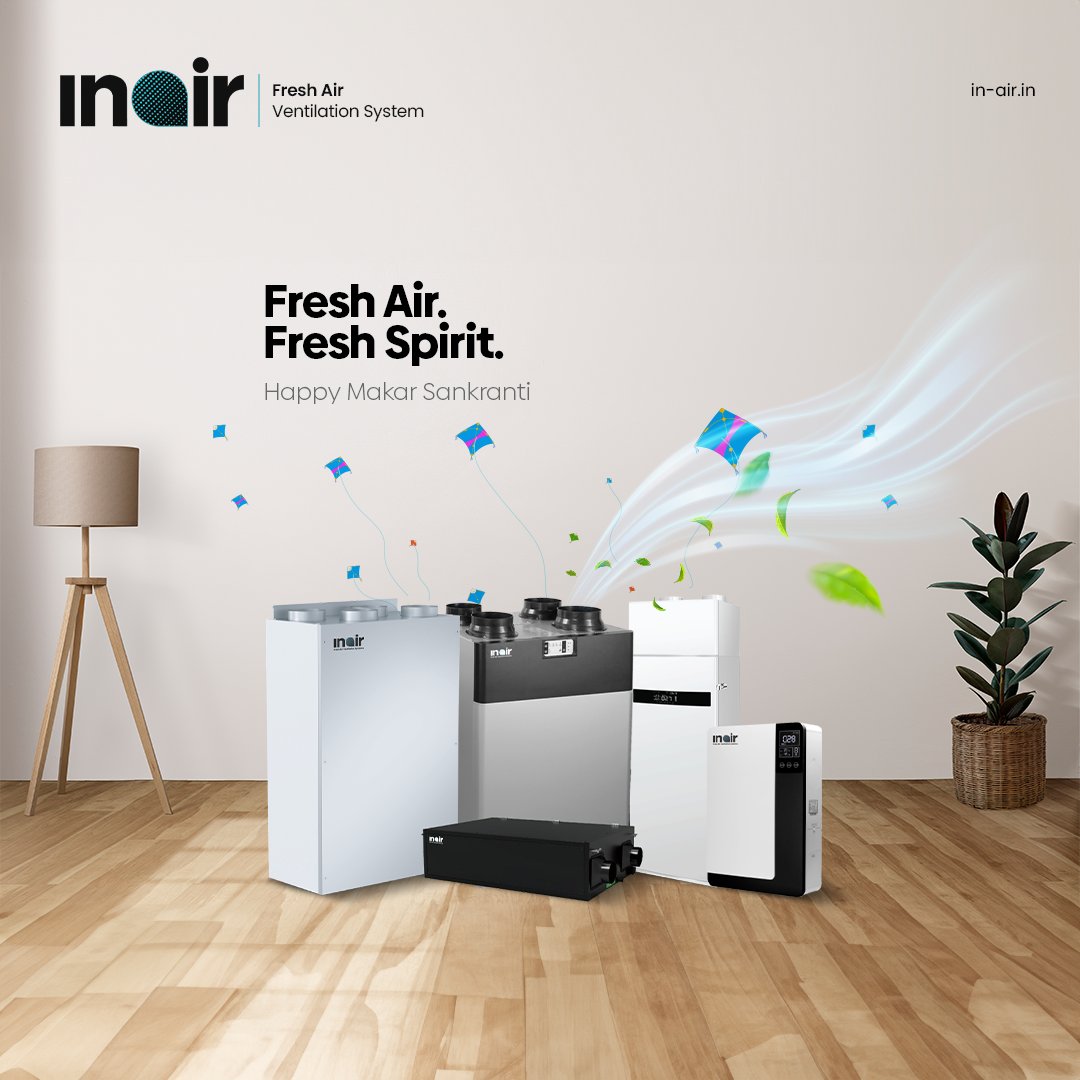 freshairsystems's tweet photo. This Makar Sankranti, let the breeze of positivity and purity fill your home.

#InAir brings you the gift of clean, crisp air, elevating your living spaces to new heights. #HappyMakarSankranti! 🪁

#inairindia #freshairventilationsystem #makarsankranti2024 #freshAIR https://t.co/CZW6NZirXy