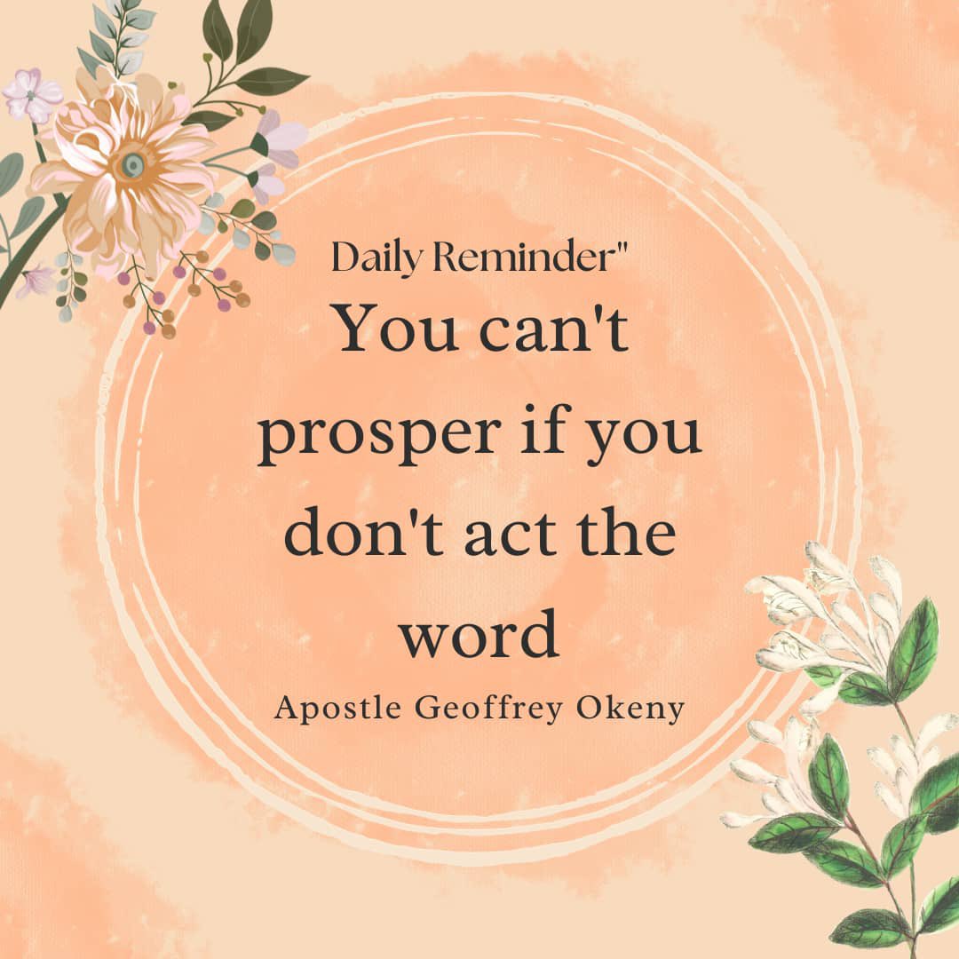 ApGeoffreyOkeny's tweet photo. If you want to prosper in life then you must act on the word..
#EcstaticJoy
#zoekingdomchurch https://t.co/15d6dWnDci