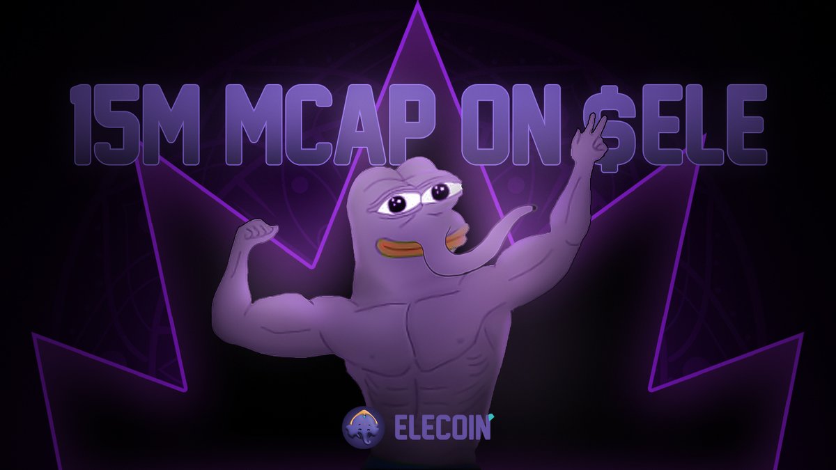 elecoinxyz's tweet photo. TRUNKS UP, 15M ELEFANT #jumbo #elecoin $ELE #polygon #elefant https://t.co/OzDxluDfBr