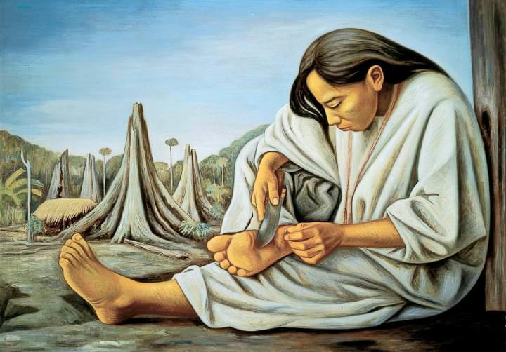 historia_mexico's tweet photo. "La espina" (1952), pintura de Raúl Anguiano (1915-2006) https://t.co/hdo9kLXDb6