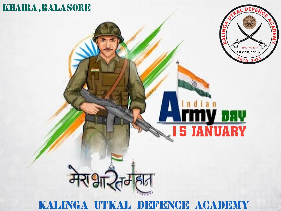 KUDACADEMY's tweet photo. ଭାରତୀୟ ସ୍ଥଳସେନା ଦିବସରେ ସମସ୍ତ ଭୂତପୂର୍ବସୈନିକ ଓ କାର୍ଯ୍ୟରତ ସୈନିକ ଭାଇଭଉଣୀ ମାନଙ୍କୁ ଆମ ଏକାଡେମୀ ତରଫରୁ ଅଭିନନ୍ଦନ। 
@DrPrakashMohap1 
@AsitKumarSahu32 
@KRDebakinandan1 
@rajusonofranpur 
@adgpi 
@DBalasore 
@GovernorOdisha 
@Lokanathpiri29 
@MayurDa75555985 
@odisha_police 
@sambad_odisha https://t.co/tEmyTAyDBJ