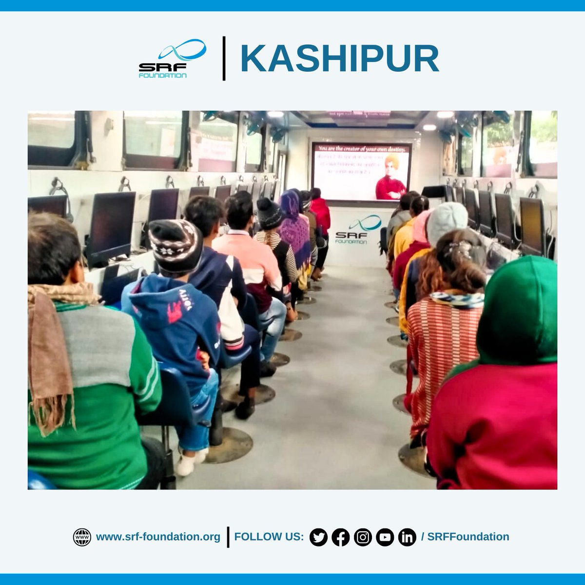 SRFFoundation's tweet photo. Within the framework of the HP WOW Digital Bus, the SRF Foundation organized an enlightening awareness session to unfold in the vibrant town of Kashipur, Uttarakhand.
#SRFFoundation
#Hpwow #digitalbus #nationalyouthday #kashipur #awarenesssession https://t.co/ZEUxuUrk3N