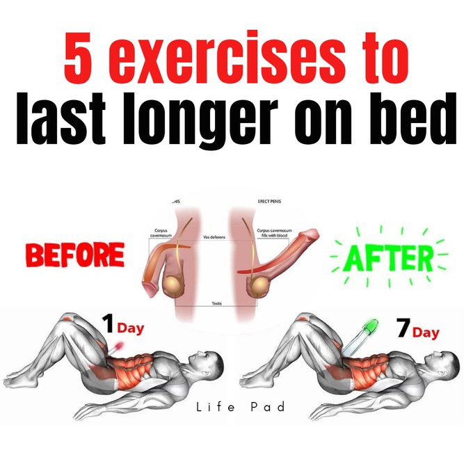 WealthMail's tweet photo. 5 exercises to last longer on bed

Men do this exercises and develop better stamina in bed &amp; satisfied your woman 🍆💪 https://t.co/WLJvgdCuCG