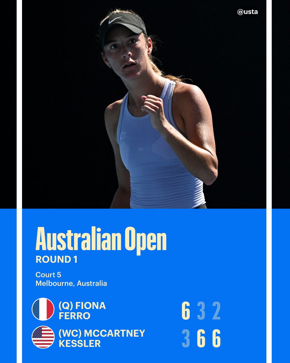 usta's tweet photo. 1-0

McCartney Kessler wins her Grand Slam debut! https://t.co/dfr2tMlL2U