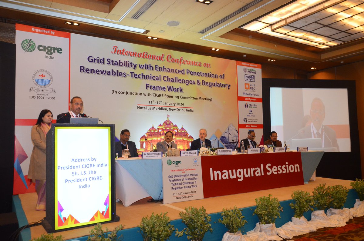 cbip_india's tweet photo. Some of the glimpses during International Conference on "Grid Stability with Enhanced Penetration of Renewables - Technical Challenges &amp; Regulatory Frame Work" on 11th - 12th January 2024 at New Delhi https://t.co/lMNFhk4vTe