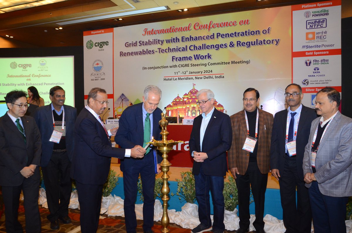 cbip_india's tweet photo. Some of the glimpses during International Conference on "Grid Stability with Enhanced Penetration of Renewables - Technical Challenges &amp; Regulatory Frame Work" on 11th - 12th January 2024 at New Delhi https://t.co/lMNFhk4vTe