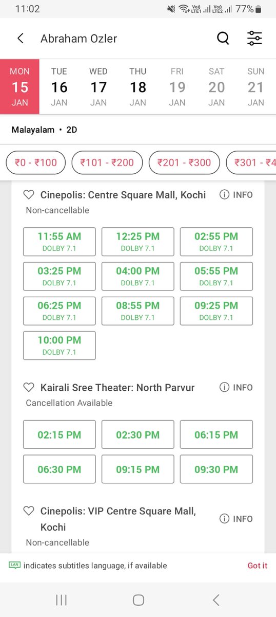 being_renjith's tweet photo. #AbrahamOzler First Monday Booking 😂 ഹരിത വിപ്ലവം 😍

#Neru #MalaikottaiVaaliban #kerala #bmsbooking https://t.co/j0tA7lBQME