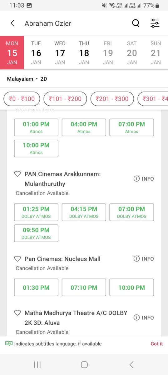 being_renjith's tweet photo. #AbrahamOzler First Monday Booking 😂 ഹരിത വിപ്ലവം 😍

#Neru #MalaikottaiVaaliban #kerala #bmsbooking https://t.co/j0tA7lBQME