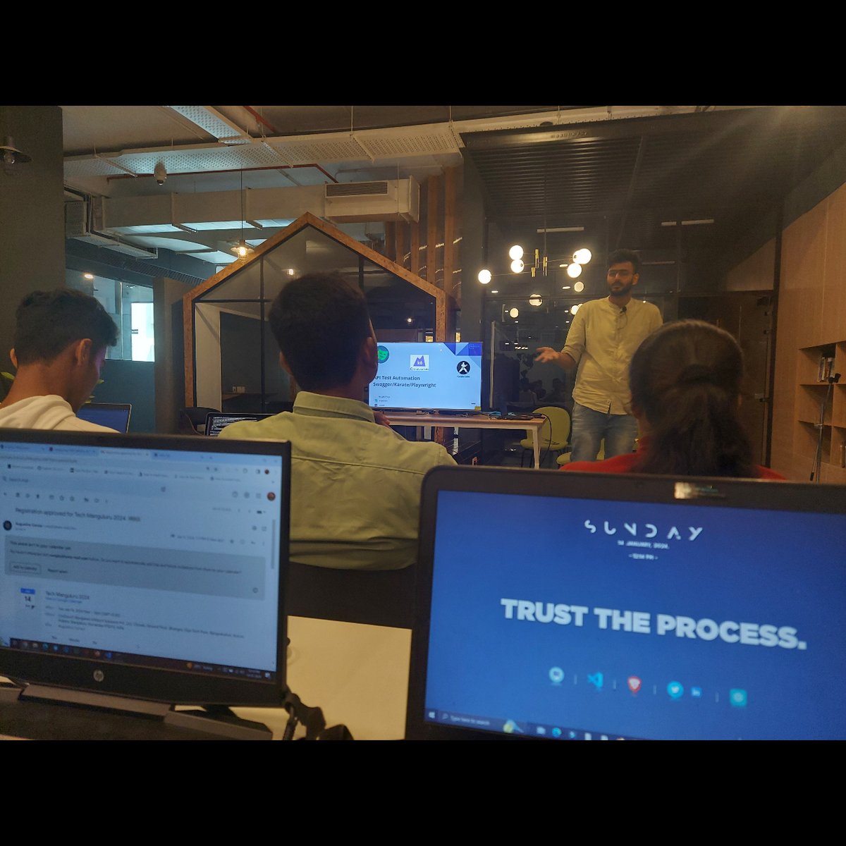 ShreyasPrabhu26's tweet photo. (Thread)🌐 Happy to share the insights from #TechMang24 Workshop Session 2! 🚀

💻Just had a good session on "Advanced Test Automation with Karate/Playwright/k6" by the @SirigiriVijay , Senior QA Engineer at UniCourt!

 @hackmum , @augvcor https://t.co/5dfZm6LGJh