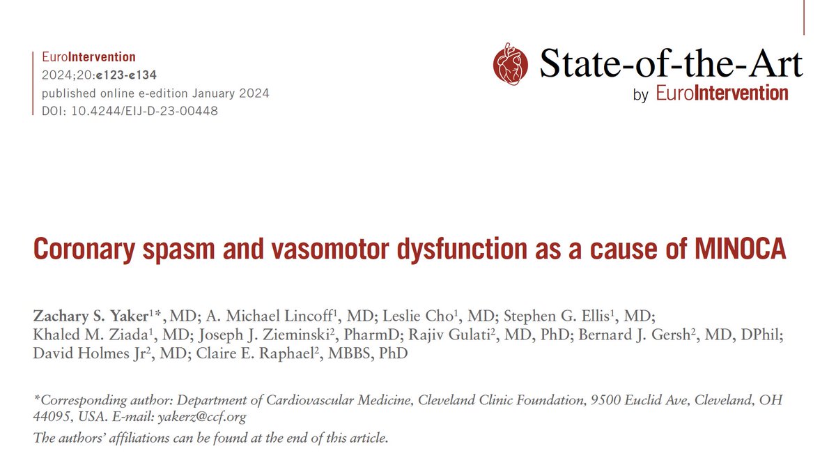 Increasing evidence has shown that coronary spasm and vasomotor dysfunction may be the underlying cause in more than half of myocardial infarctions with non-obstructive coronary arteries (MINOCA) as well as an important cause of chronic chest pain in the outpatient setting. In