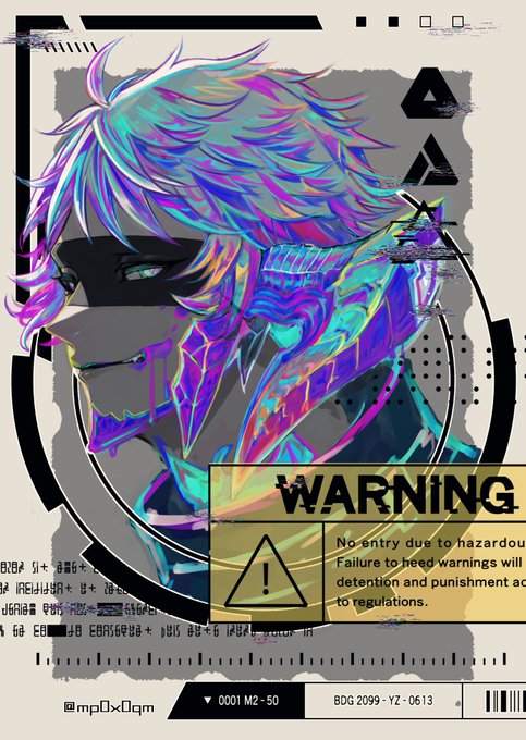 「barcode blue hair」 illustration images(Latest)