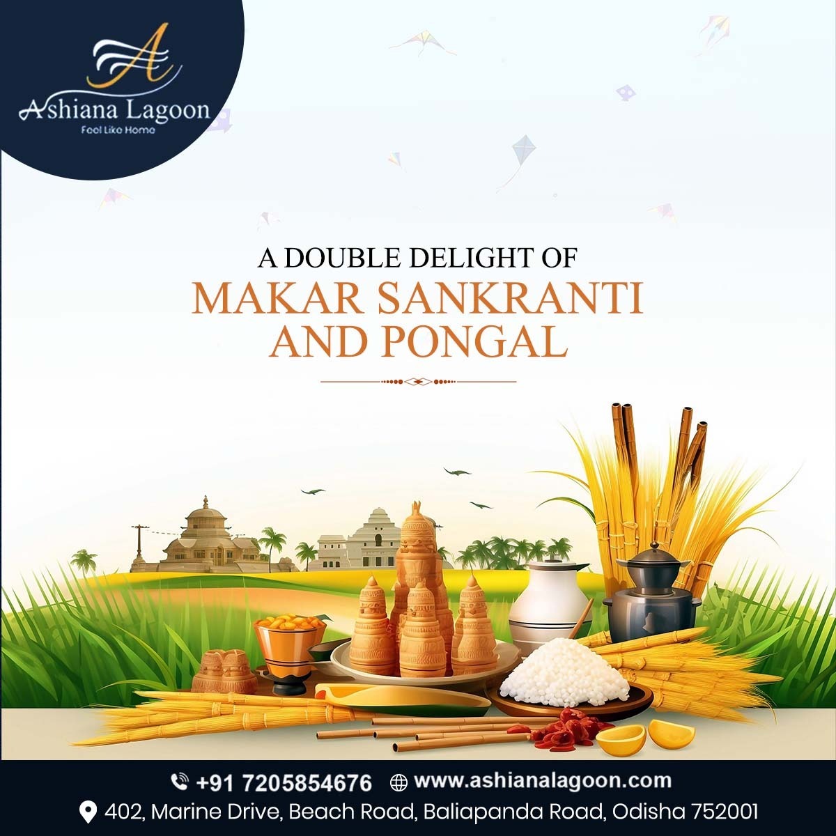 Wishing you a bountiful harvest of happiness on Makar Sankranti and Pongal.

#Ashina #SeasonOfHarvest #CelebrationCheers #SankrantiJoy #PongalFeast #HarvestBliss #FestiveArt #JoyfulSkies #FlavorfulFest #SankrantiSmiles #PongalFlavors #FeastOfJoy #HarvestSymphony