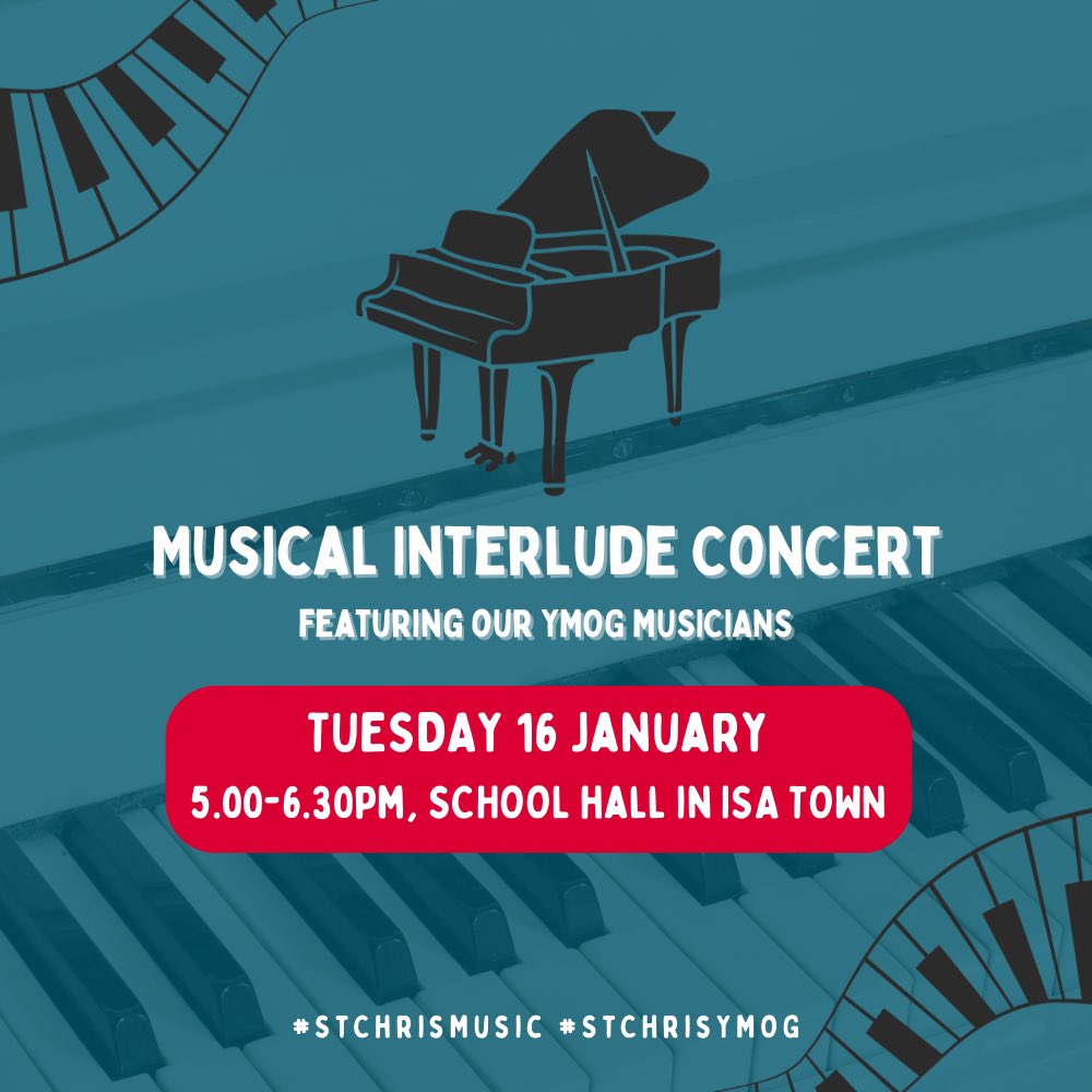 Join us tomorrow evening for a wonderful concert that will feature our Young Musicians of the Gulf musicians. The concert will be in two halves, &amp; will consist of performances from our YMOG ensembles &amp; soloists, with a short interval in between.
#StChrisMusic #StChrisYMOG 💕🎵