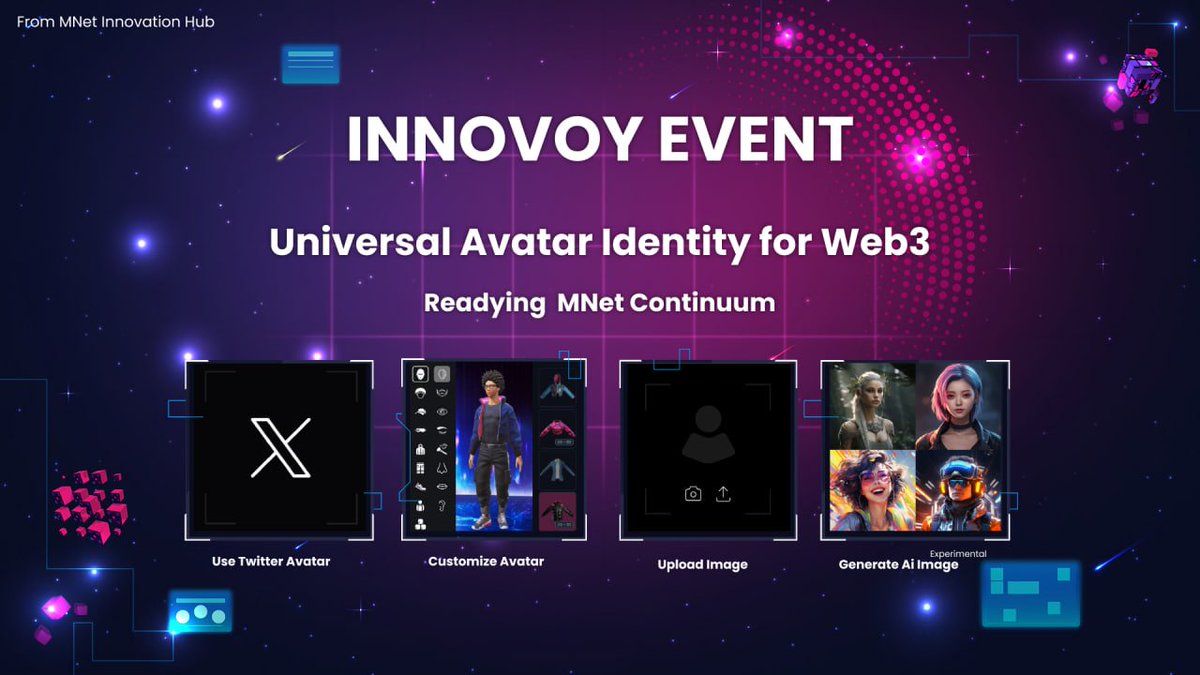 MNet - Creating Digital Frontiers (@mnet_io) on Twitter photo 🌟Today we're proud to kick off the first campaign of #InnoVoy Event with @BitAvatar_io (The first project from <a href="/MNet_io/">MNet - Creating Digital Frontiers</a> Innovation Hub)
This is the beginning of an exciting journey leading to the MNet Continuum blockchain launch on <a href="/Polkadot/">Polkadot</a>.
Continue reading this thread🧵to 🌟Today we're proud to kick off the first campaign of #InnoVoy Event with @BitAvatar_io (The first project from <a href="/MNet_io/">MNet - Creating Digital Frontiers</a> Innovation Hub)
This is the beginning of an exciting journey leading to the MNet Continuum blockchain launch on <a href="/Polkadot/">Polkadot</a>.
Continue reading this thread🧵to