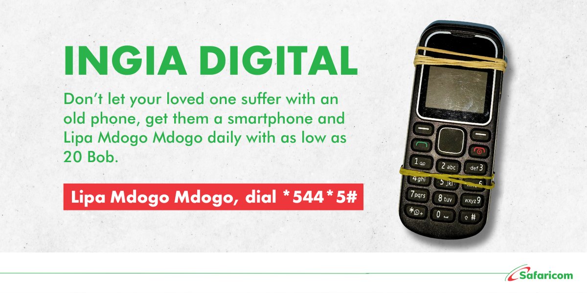 Safaricom_Care's tweet photo. Hakuna kitu frustrating kama kupigia mzazi na upate ako mteja, mara simu iko na shida ya battery.
Sasa unaweza mchukulia smartphone kupitia Lipa Mdogo Mdogo na ulipe pole pole kwa simu yako bila stress. Cheki details hapa https://t.co/VLNziMSrXv
#LipaMdogoMdogo
#IngiaDigital https://t.co/gIfzJ8k6rU