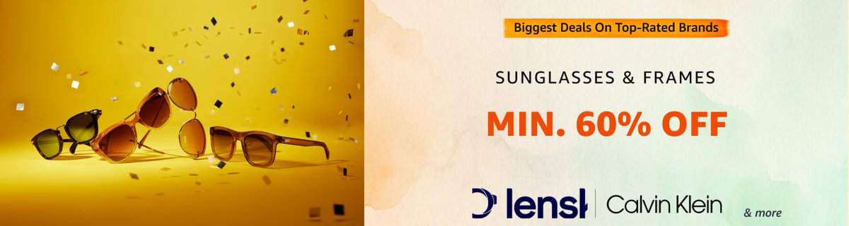 Sunglasses &amp; Frames Min 60% off Shop now :-  amzn.to/3HjKtWV