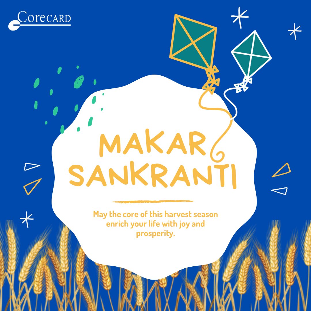 CorecardIn's tweet image. CoreCardIndia embraces Makar Sankranti, symbolizing aspirations, celebrating the heart of dreams and passions.

#CoreCardIndia  #MakarSankranti #HeartOfCoreCard #celebration #greetings #wishes