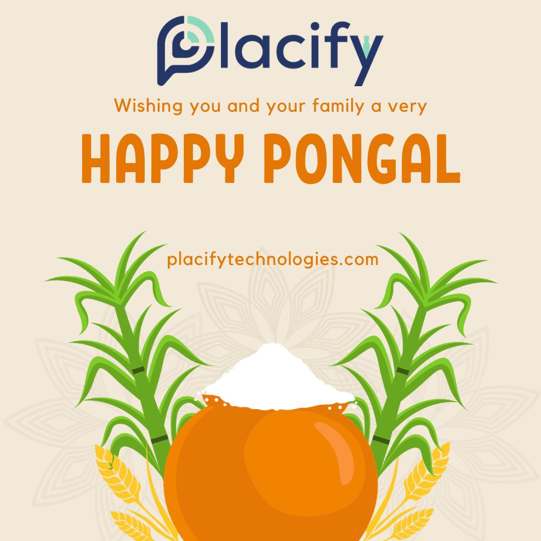 Placifytech's tweet photo. As the sun rises on the auspicious day of Pongal, let gratitude be the seasoning of your celebrations. May the fields of your life yield bountiful moments, and the pot of prosperity overflow with love and fulfillment. Happy Pongal! #placify #happypongal https://t.co/3WvuRglJS3