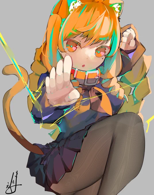 猫耳お嬢様 #イラスト