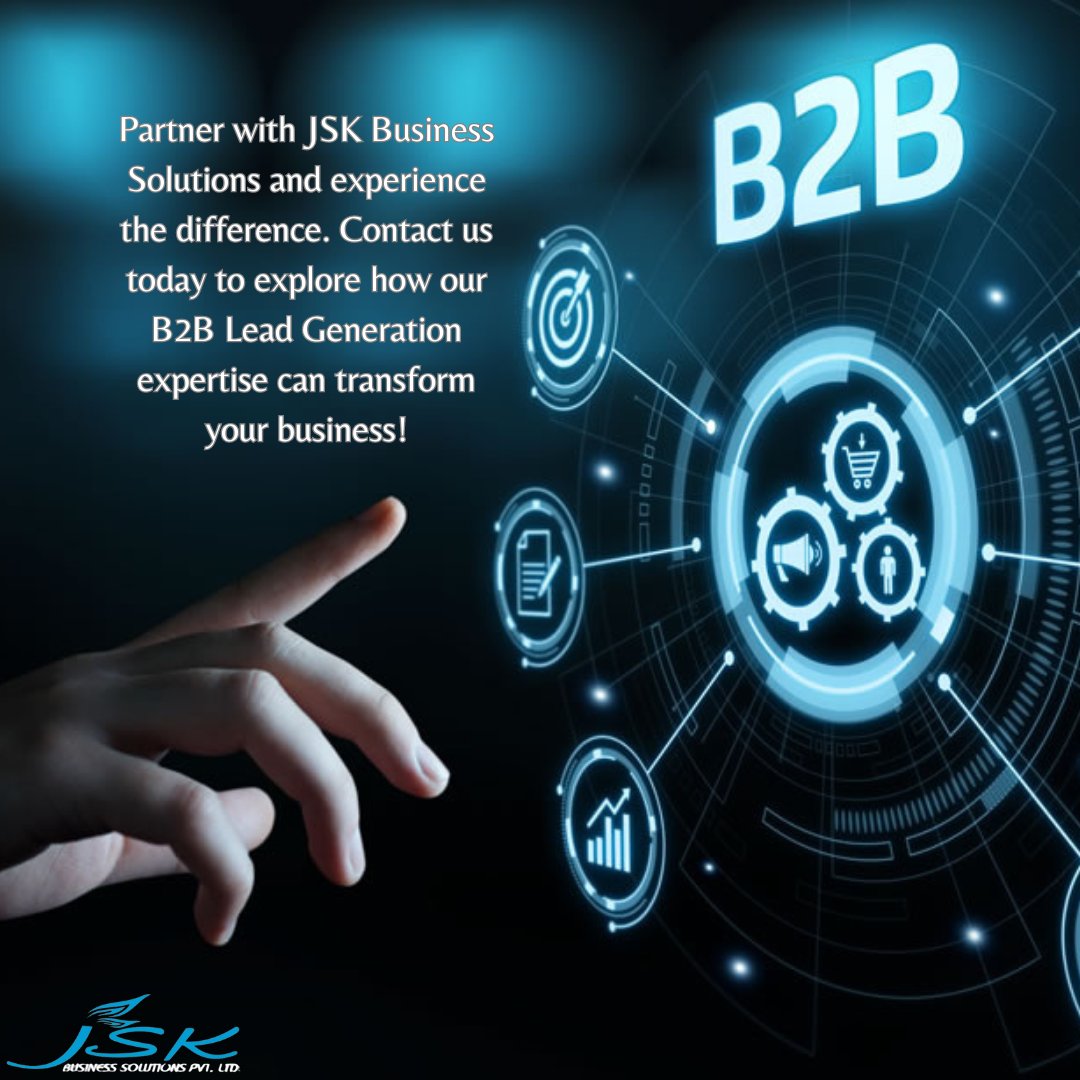 Fuel Your Business Growth with JSK Business Solutions - Your B2B Lead Generation Partner of Choice! 🚀✨
#leadgeneration #businessdevelopment  #b2bmarketing  #salesleads #marketingstrategy #linkedinleadgeneration  #digitalmarketing  #leadconversion  #b2bleadgeneration