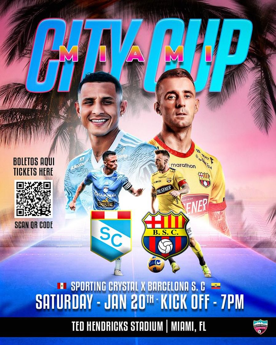 RugeTV1's tweet photo. ⚫️🟡 La pretemporada de #BSC continúa; ya están disponibles los boletos para el duelo de preparación en Miami (EE. UU.), frente a Sporting Cristal de Perú por la #CityCup

🗓️ 20 de enero - 19H00 
🏟️ Ted Hendricks Stadium
🔗: https://t.co/1DqKJZGVmJ
O escanea el código QR 📲 https://t.co/3X6L0YpFeE