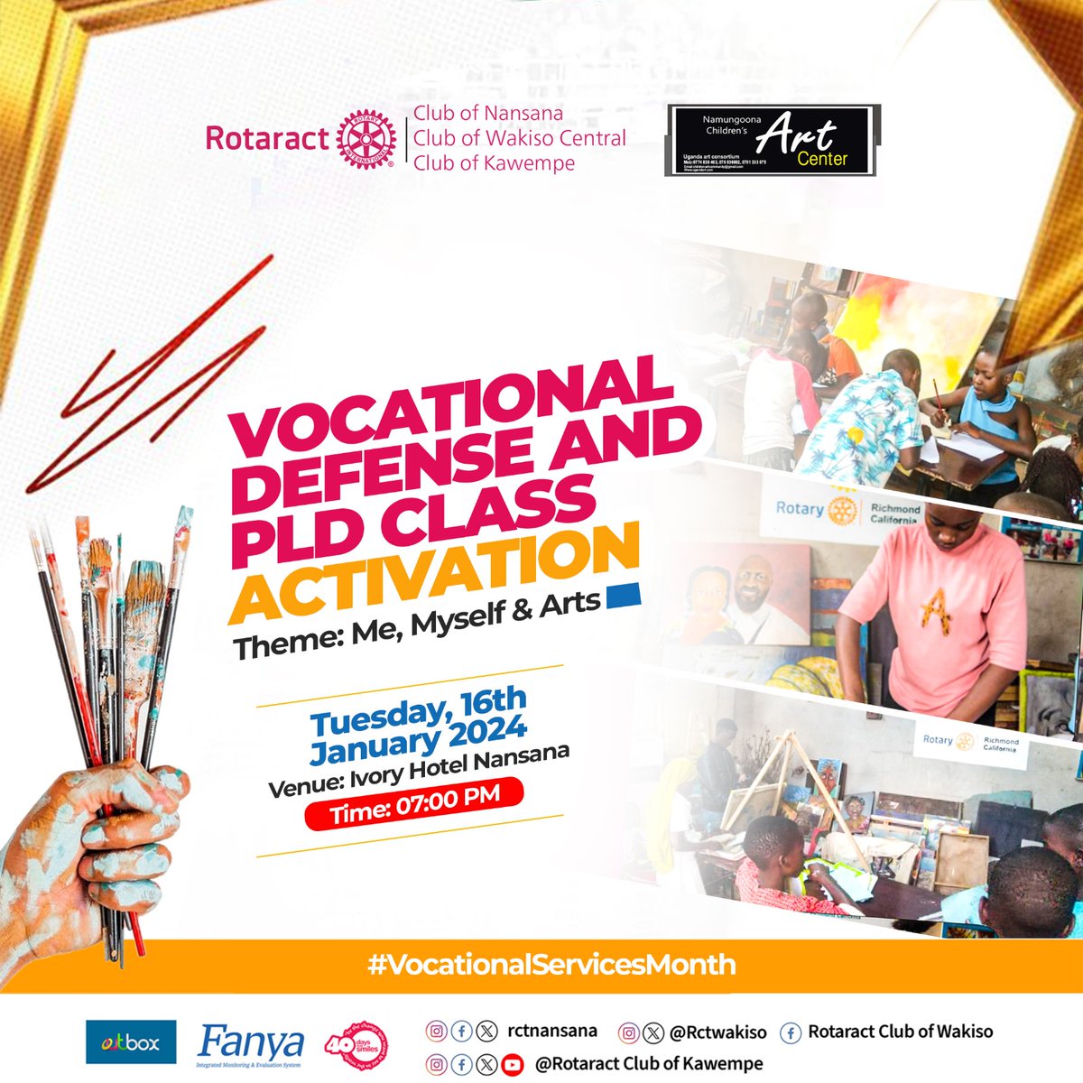 rctnansana's tweet photo. JOINT FELLOWSHIP
Ka Jan-worry tukatwala🥳
Fellow Hope Creators, join us this Tuesday for a joint PLD session with @RctWakiso & @RctKawempe at Ivory Hotel.
Fellowship starts at 7pm and our theme is Me, Myself & I
#VocationalServiceMonth
#HopeCreatingTitans
#CreatingHopeInTheWorld https://t.co/BVSIZmgafx