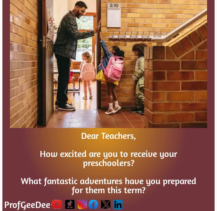 Some schools resumed last week, some are resuming today.
Are you excited to see all your preschoolers in school or are there pupils you wished they changed school 😂?

#earlyyears
#earlylearning
#earlychildhoodeducation
#dearteacherseries
#profgeedee