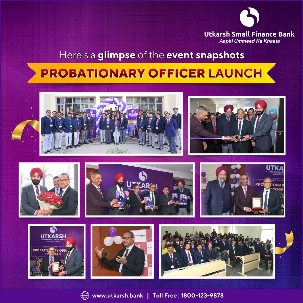 Utkarshsfbl's tweet photo. Explore the moments that define a new beginning! Snapshots from the Utkarsh Small Finance Bank's Probationary Officer Program launch.
#Utkarsh #Bank #Utkarshsmallfinancebank #BFSI
#Opportunity #CareerGrowth #POProgram #IPB #InstituteofProfessionalBanking https://t.co/mYoecQMq2I