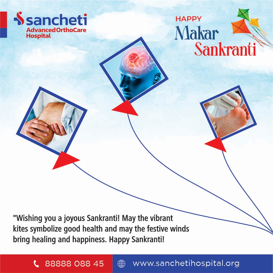 TeamSancheti's tweet photo. "Embrace the joy of Makar Sankranti with good health and vitality! 🪁✨ Wishing you a day filled with happiness and wellness from Sancheti Hospitals. May this auspicious festival bring strength to your bones and raise your spirits high! 🌬️ #MakarSankranti #OrthopedicHealth " https://t.co/EA0cO0mjHY