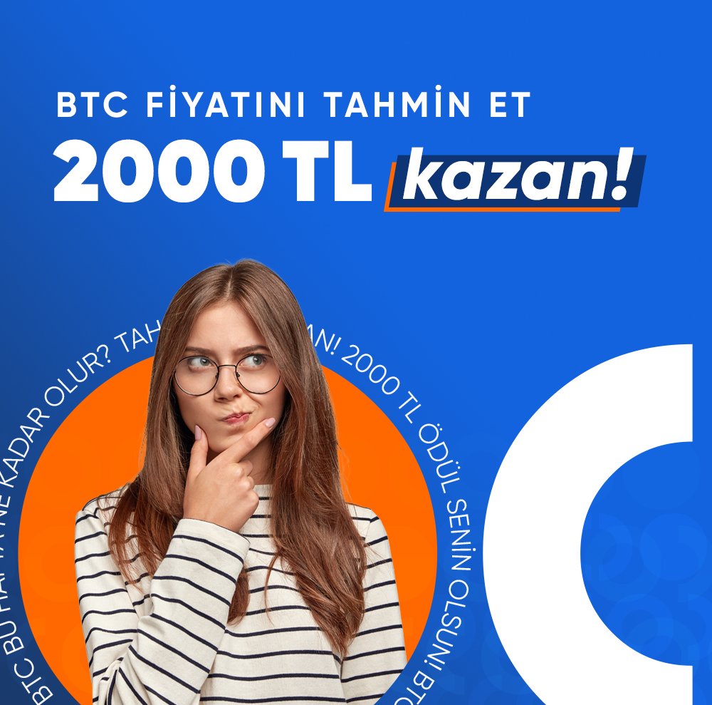 🚀 "BİL VE KAZAN" yarışması başladı! 💰
📆 Pazar günü saat 18:00'daki #BTC'nin değerini tahmin et ve ödüllerden birini kazanma şansını yakala! 
🥇 Birinciye 2000 TL
🥈 İkinciye 1000 TL
🥉 Üçüncüye 500 TL Hediye! 🎉

Katılmak için:
1️⃣ Ücretsiz Kupon Yöntemi (Gleam) ile veya
2️⃣