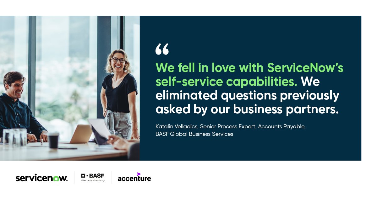 jochensutterer's tweet photo. To help its customers address some of society’s most important challenges, BASF looks to ServiceNow Customer Service Management as a winning formula for a sustainable future. https://t.co/NVn57S5J6X https://t.co/D246jH1JoE