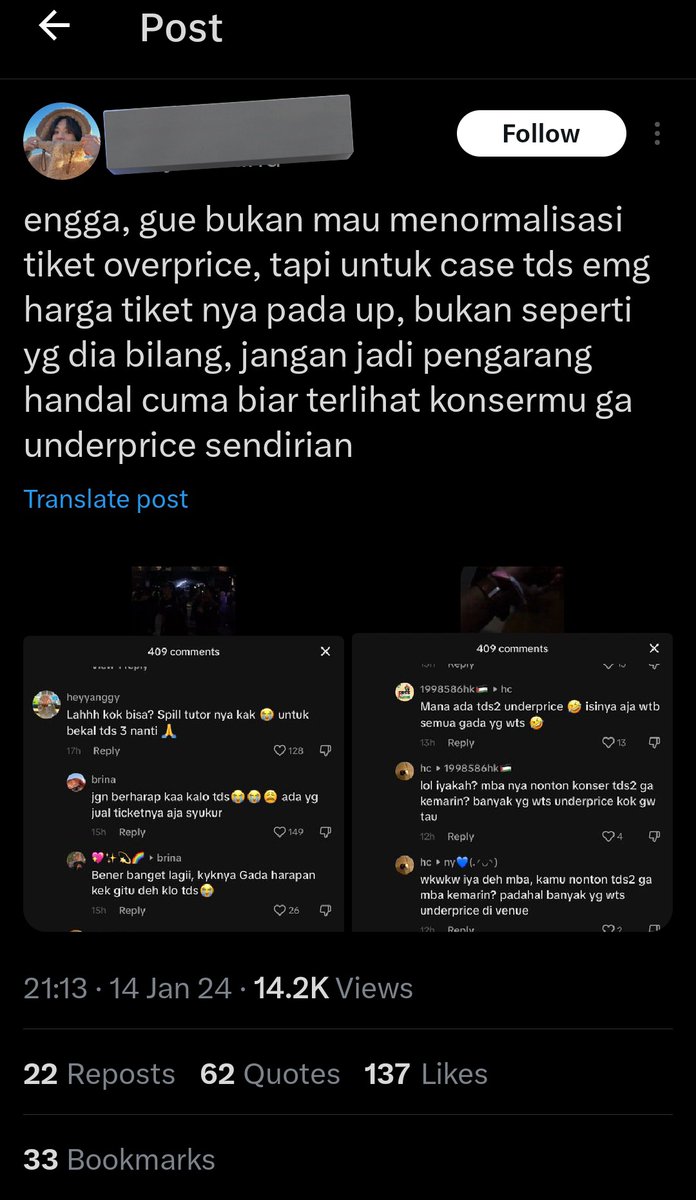 angeltyongx's tweet photo. Gw bomat masalah harga konser sebelah tapi "cm biar terlihat konser mu ga underprice sendirian" seakan tiket 127 underprice krn pada ga mau nonton wkwkwk padahal banyak yg up sampe 5jt+ selain tiket unity package 😂 salut sama chilzen yg gk tergoda sampe penimbun tiket nyerah 👍 https://t.co/auW20szQpa