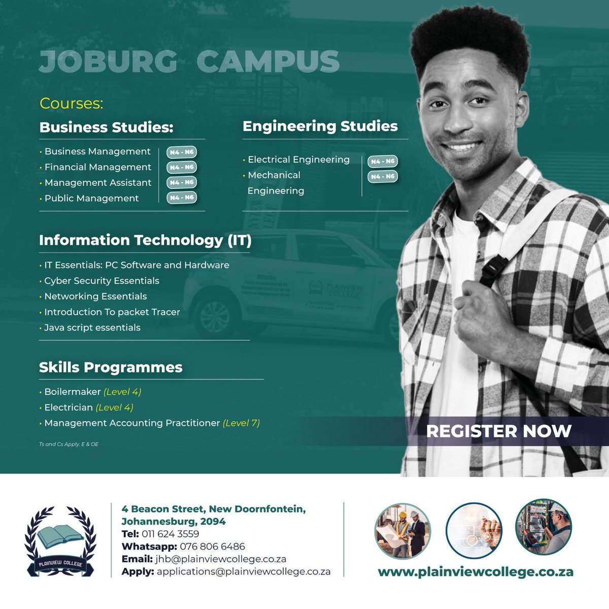 KasiEconomy's tweet photo. (ad) 📚2024 Applications are now Open
📍JHB Campus
WhatsApp:+27 (76) 806-6486
Tel:+27 (11) 624-3559
📍Mthatha Campus
WhatsApp:+27 (63) 976-1336
Tel:+27 (47) 531-0917

            🌍https://t.co/OYjX4qGd72
TikTok: @plainviewcollege
Instagram: @plainviewcollege
Facebook: @plainviewcollegeJHB/ @plainviewcollegeMthatha