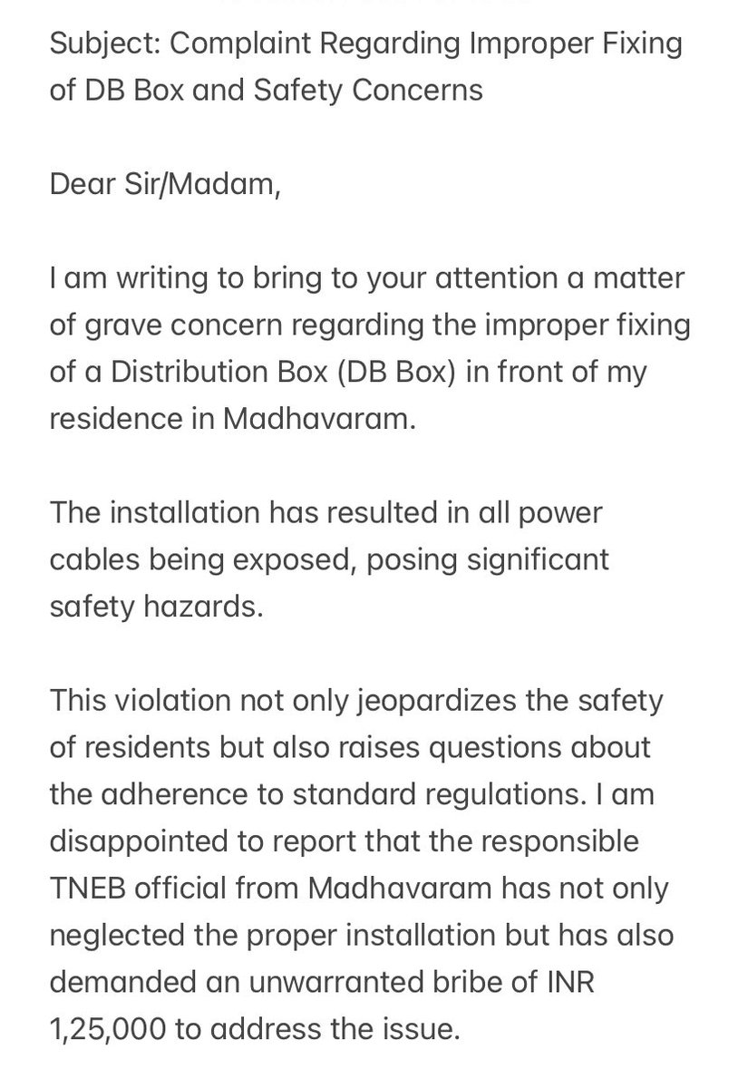 cranker04's tweet photo. @TANGEDCO_Offcl @tangedco_sechnn … Please look into this issue and resolve at the earliest as it is causing serious safety concerns where senior citizens and children are staying. https://t.co/BiaAXkhNj2