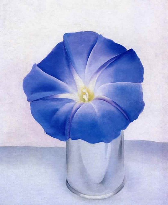 womensart1's tweet photo. Blue Morning Glory, 1938
 by Georgia O’Keeffe #WomensArt #BlueMonday https://t.co/HkQbmyMzba