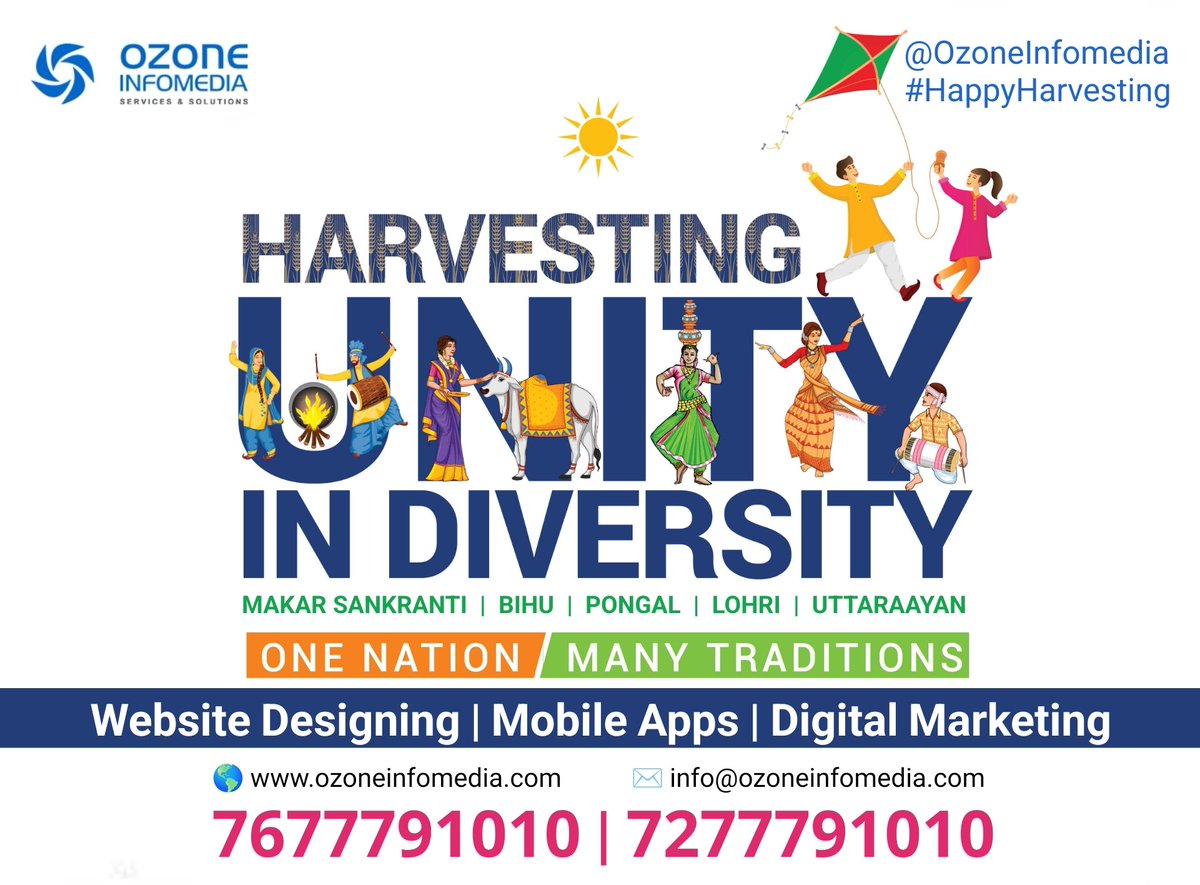 Ozoneinfomedia's tweet photo. Team #OzoneInfomedia wishes you happiness, prosperity & good health as we celebrate the harvesting festivals of India; #Lohri, #Pongal, #MakarSankranti, #Bihu & #Uttarayan. https://t.co/JhPrT4q4lD