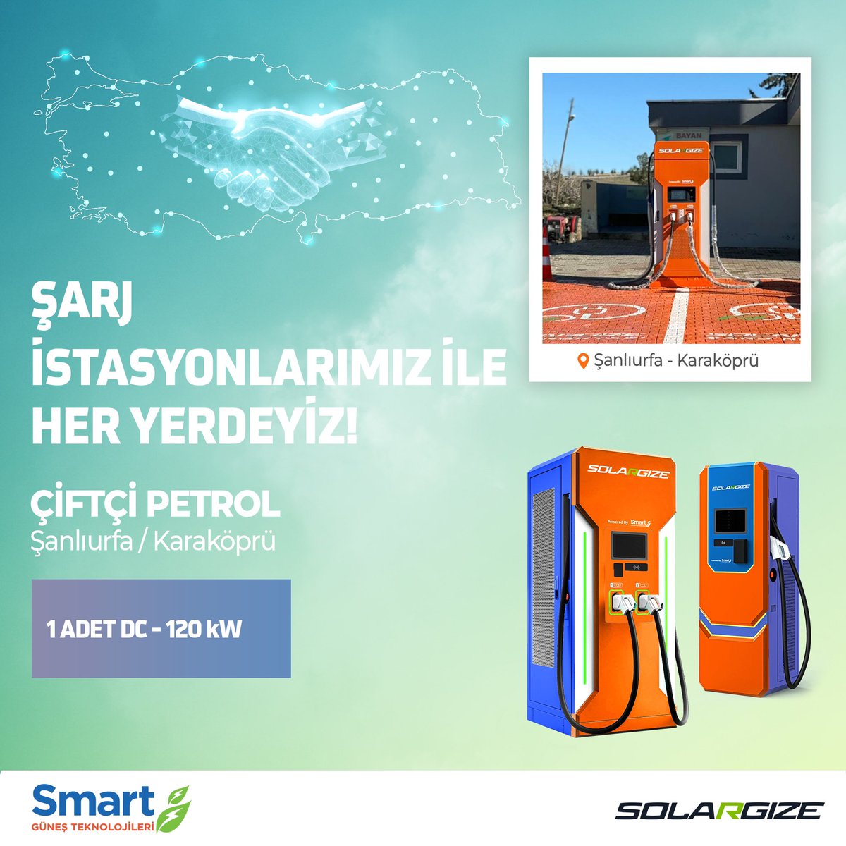 Solargize Şarj İstasyonlarımız ile her yerdeyiz!

Şanlıurfa/Karaköprü “Çiftçi Petrol” ile hizmetinizde! ⚡️

#SolargizeAilesi #ElektrikliAraçlar #GeleceğeBağlan #Sürdürülebilirlik #GüneşEnerjisi #ElektrikliOtomobil #TemizEnerji #SmartGüneşTeknolojileri  #ConnectToTheFuture