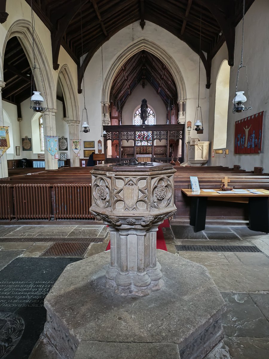 Ditchingham church with medieval font.