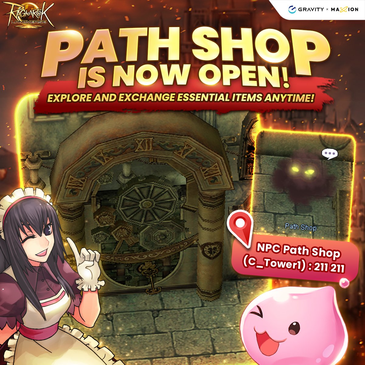Ragnarok Landverse has officially opened The Path Shop for you to claim your rewards.
.
March over to (c_Tower1): 211 211 with your tokens and grab the items you've earned! 🗝️🎁
.
📜 For details visit : news.landverse.maxion.gg/2024/01/08/rag…
.
#RagnarokOnline #Web3Gaming #PCMMORPG