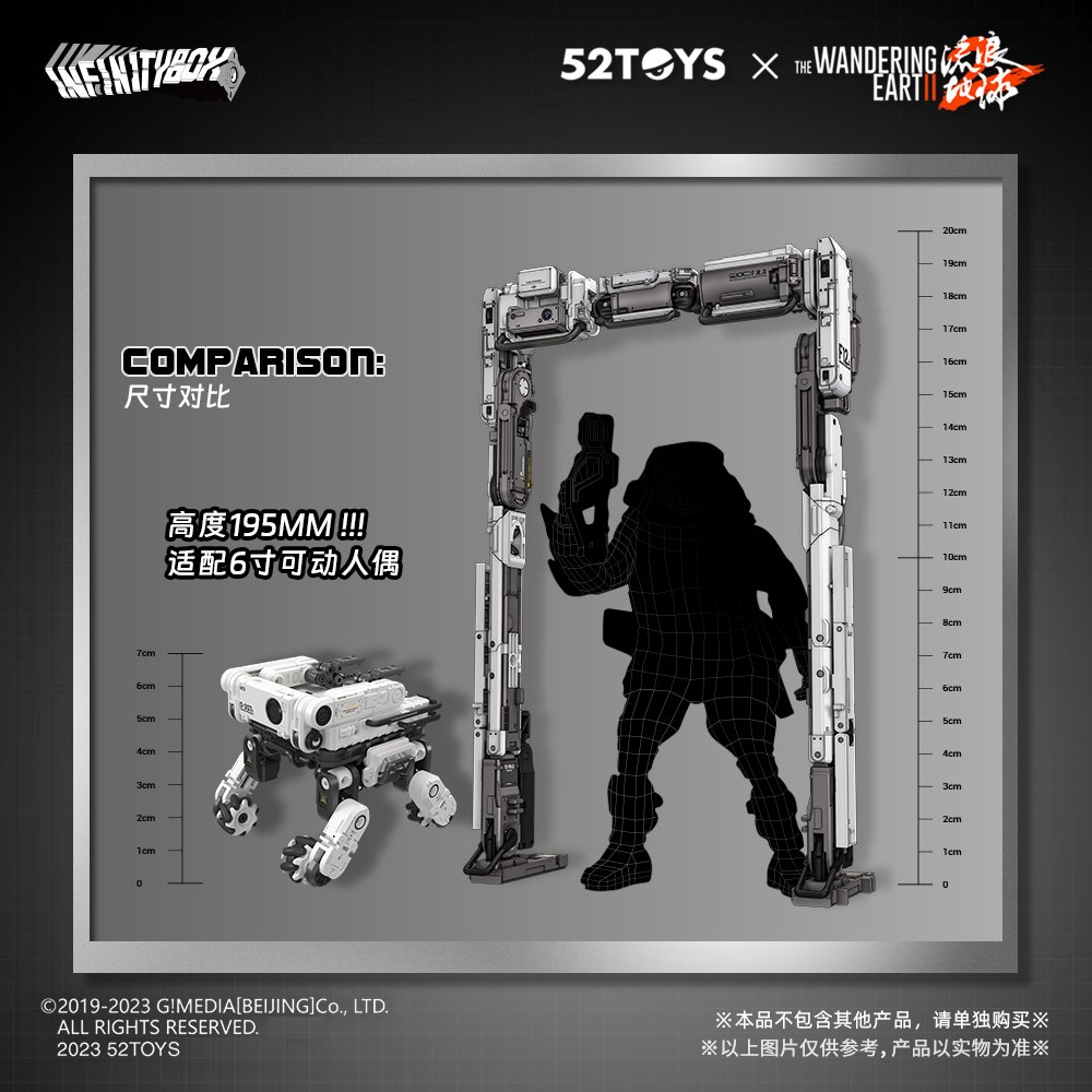 52ToysBeastBox's tweet image. INFINITYBOX IB-02 Framer (门框机器人)

We are thrilled to reveal our second "The Wandering Earth 2" (流浪地球2) collab in the form of Framer! Playability has increased severalfold with a plethora of accessories, weapons and even a magnetic feature!

#52toys #infinitybox #framer