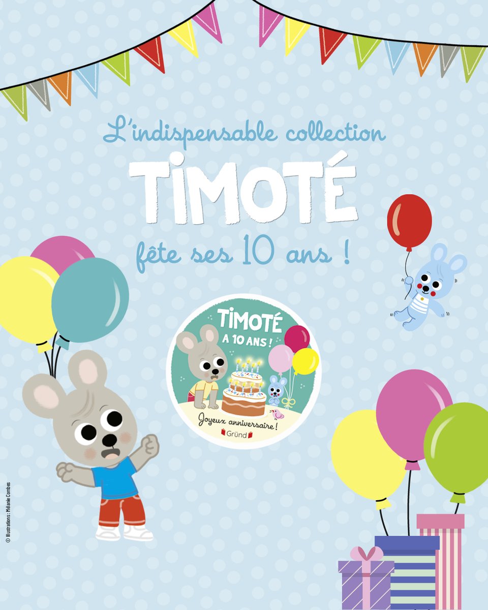 🎉 Notre petit héros Timoté fête ses 10 ans ! Joyeux anniversaire Timoté ! 🥳
🎁 Pour fêter cet anniversaire, participez à notre grand jeu-concours ! Chaque mois, un gagnant remportera un lot de 4 albums Timoté : editis.qualifioapp.com/quiz/1353495_2…