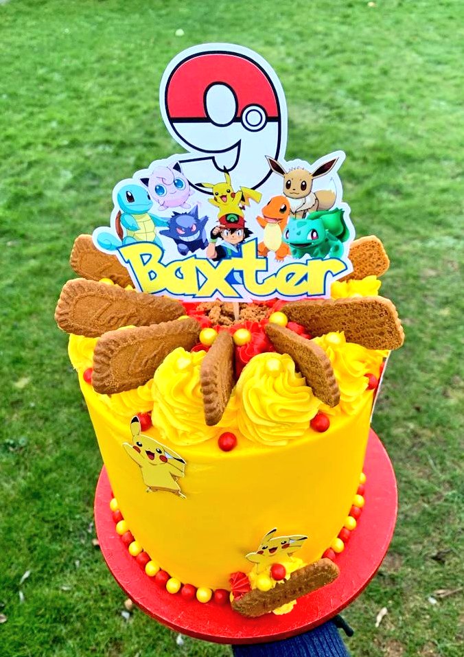 Pokemon themed birthday cake have a wonderful week 😊#EarlyBiz #baker #Pokemon #WinchesterUK #Hampshire #SmallBusiness