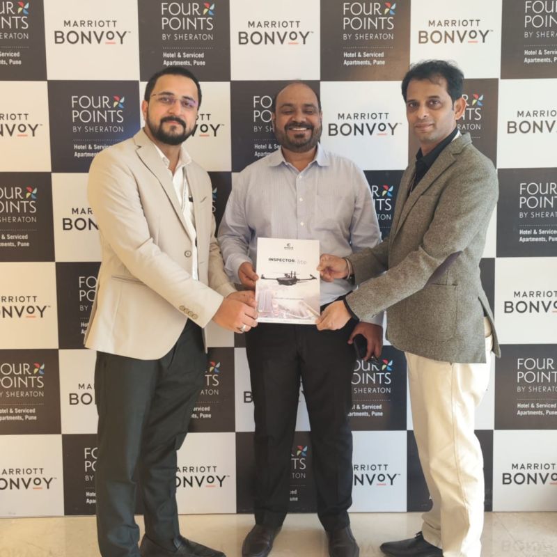 enordco's tweet photo. Our Co-founder had the pleasure of meeting with industry partners Mr. Vineet and Rahul Ji at the International Symposium on Drones for Agriculture.#enord #drone #industy #partrership #Event #pune https://t.co/IIUBScLaKe