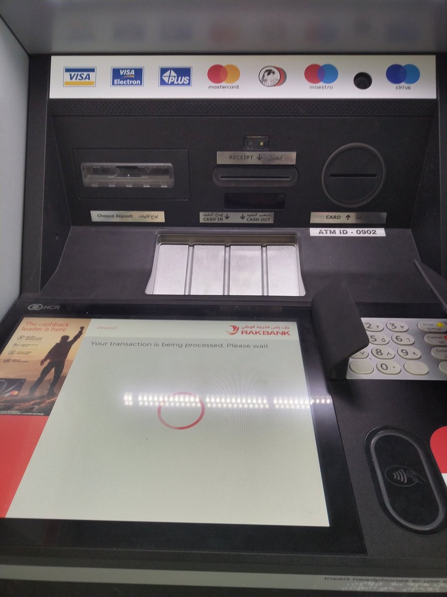 sojinmv's tweet photo. @RAKBANKlive out of 3 deposit machines.. 2 is not working.. Long que for cash and Cheque deposit at king Faisal road Sharjah Branch https://t.co/mWCISw5cLI